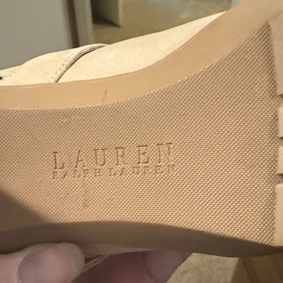 Lauren Ralph Lauren Beige Lace-Up Winter Boots - Picture 2 of 6